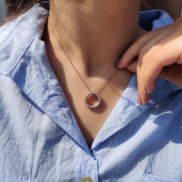 Twisted Multi Circle Moissanite Pendant In Round Cut