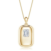 Emerald-Cut Lab-Grown Diamond Men's Tag Pendant