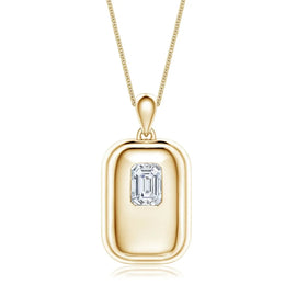 Emerald-Cut Lab-Grown Diamond Men's Tag Pendant
