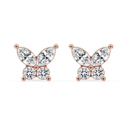 Butterfly Earrings With Round And Marquise Cut