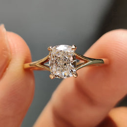 Cushion Diamond Ring In Split Shank Style