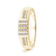 Channel-Set Multiple Bar Diamond Men's Wedding Band