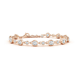 Alternating Size Round Diamond Tennis Bracelet