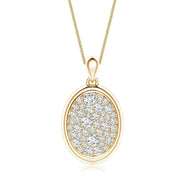 Pave-Set Lab-Grown Diamond Men’s Oval Medallion Pendant