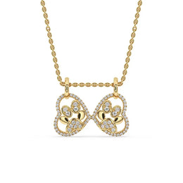 Heart Shaped Diamond Pendant - Yellow Gold