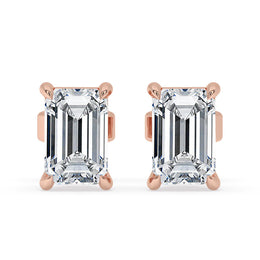 Emerald Cut Diamond Earrings