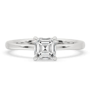Diamond Solitaire Engagement Ring with Asscher Style