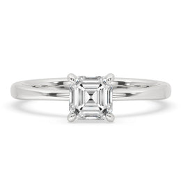 Diamond Solitaire Engagement Ring with Asscher Style