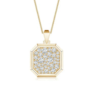 Pave-Set Lab-Grown Diamond Men's Octagon Medallion Pendant