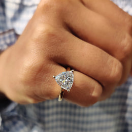 Trillion Cut Moissanite Solitaire Ring