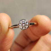Bezel Set Diamond Ring With Round Cut