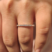 Baguette And Round Diamond Band In Yellow Gold