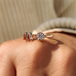 Open Gap Ring Personalized With Letter