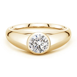 Round Diamond Men’s Signet Ring