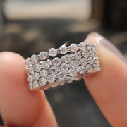 Moissanite Full Eternity Wedding Band Set