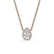 Pear Shaped Diamond Pendant - Halo Design