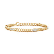 Three Stone Diamond Station Stackable Bracelet