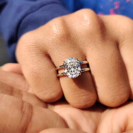 White Gold Oval Solitaire Engagement Ring