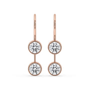 Round Diamond Earrings Featuring Rose Gold