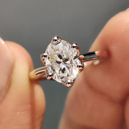 Oval Cut Engagement Ring With Hidden Blue Stone