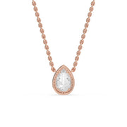 Pear Shaped Diamond Pendant - Halo Design