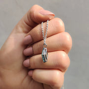 Cyan Blue Lozenge Cut Moissanite Pendant