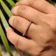 Baguette And Round Diamond Band In Yellow Gold