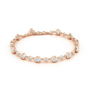 Alternating Size Round Diamond Tennis Bracelet