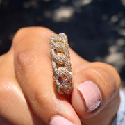 Chain Link Ring Band In Rose Gold