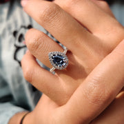 Pear Cut Engagement Ring With Halo Setting