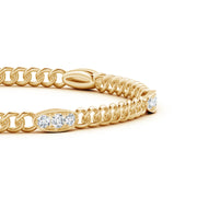 Three Stone Diamond Station Stackable Bracelet