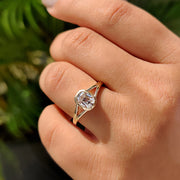 Bezel Set Cushion Old European Cut Diamond Ring