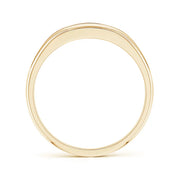 Lab-Grown-Channel-Set Diamond Five Stone Men's Wedding Band