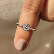 Bezel Set Diamond Ring With Round Cut