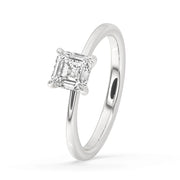 Diamond Solitaire Engagement Ring with Asscher Style