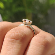 Moissanite Marquise Ring With Hidden Halo Style