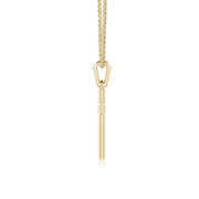 Pave-Set Lab-Grown Diamond Men's Cross Pendant on a gold chain, showcasing elegance and contemporary style.