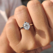 Oval Cut Engagement Ring With Hidden Blue Stone