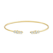 Multi-Shape Diamond Open Bracelet