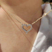 Round Diamond Heart Shaped Pendant