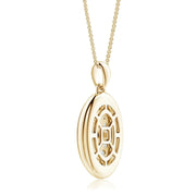 Pave-Set Lab-Grown Diamond Men’s Oval Medallion Pendant
