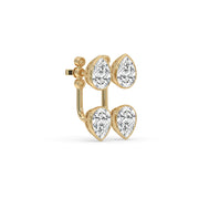 Yellow Gold Pear Diamond Bezel Set Earrings