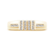 Channel-Set Multiple Bar Diamond Men's Wedding Band