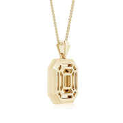 Pave-Set Lab-Grown Diamond Men's Octagon Medallion Pendant
