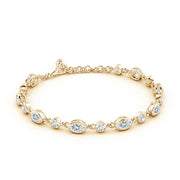 Alternating Oval and Round Diamond Tennis Bracelet