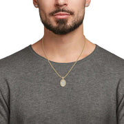 Pave-Set Lab-Grown Diamond Men’s Oval Medallion Pendant