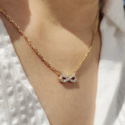 Round Diamond Gold Infinity Pendant With Chain