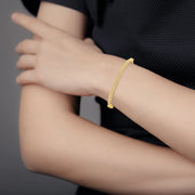 Chic Align Half Diamond Studded Bangle Bracelet