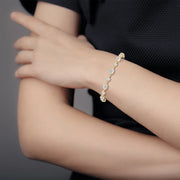 Alternating Oval and Round Diamond Tennis Bracelet