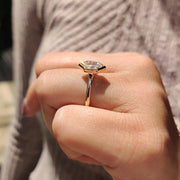 Hexagon Step Cut Bezel Setting Engagement Ring